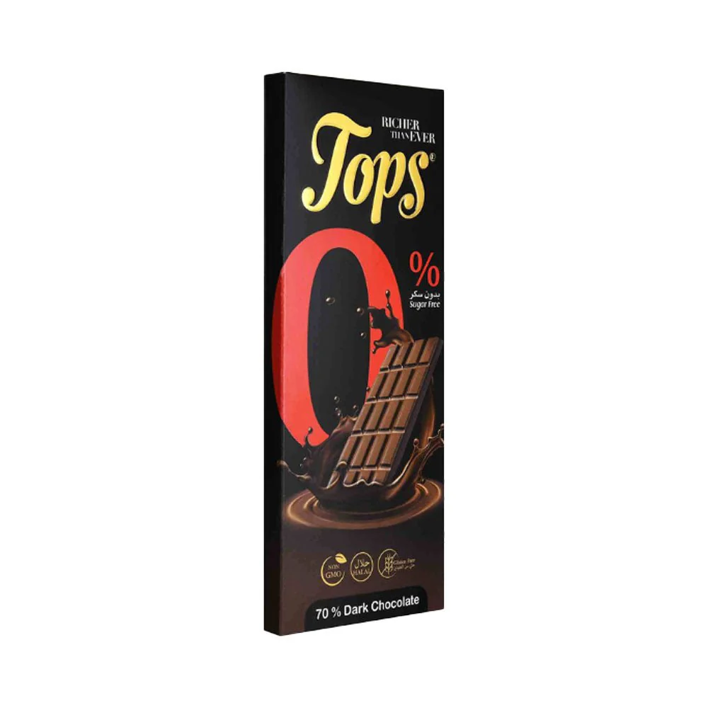 Tops Chocolate Bar 70% Dark Sugar-Free 50g (Exp:29/07/2026)