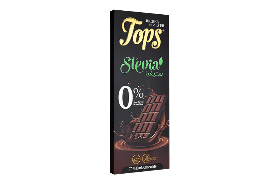 Tops Chocolate Bar Dark Sugar-Free Stevia 50g  (Exp:29/07/2026)
