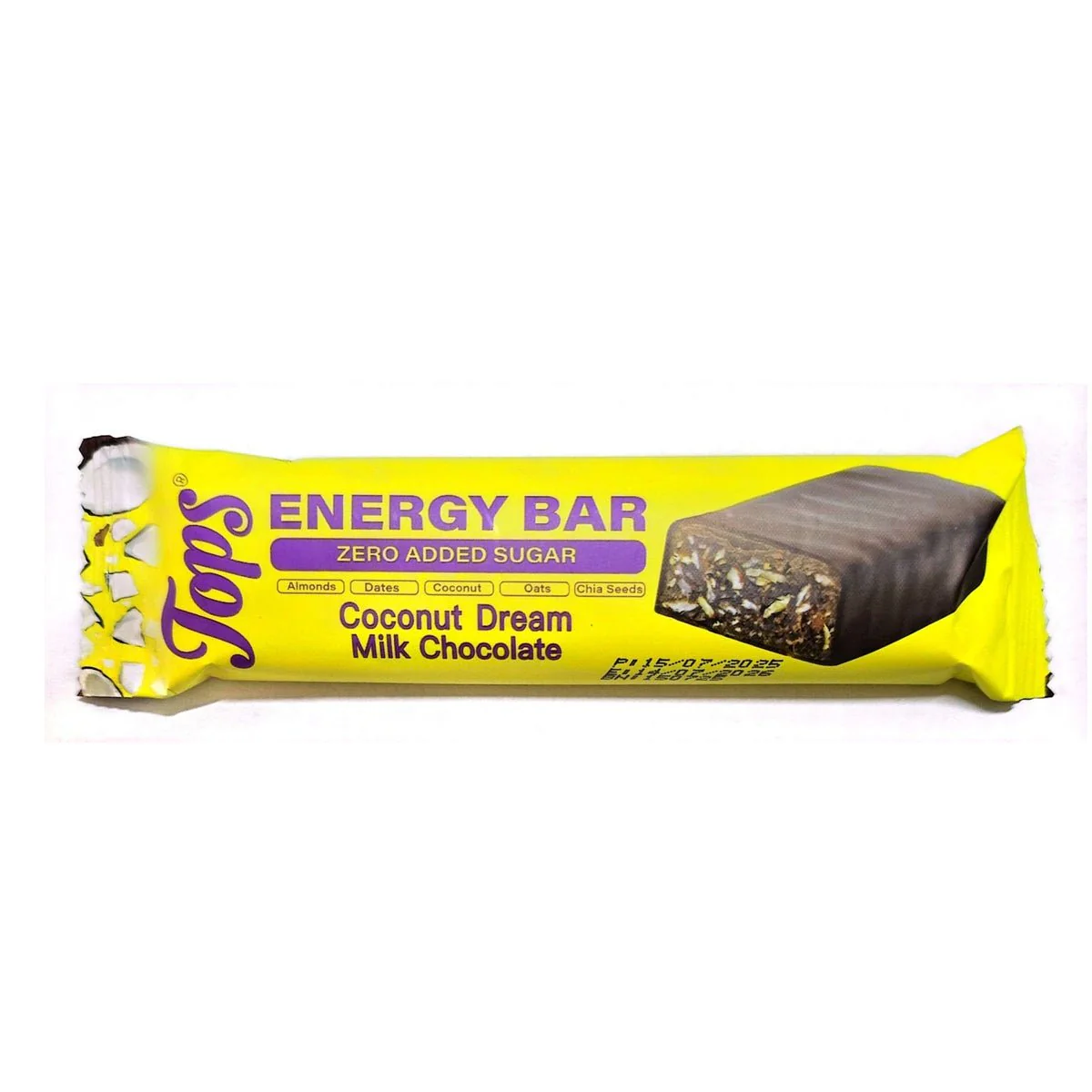 Tops Energy Bar Coconut Dream Milk Chocolate 50g - Image 2