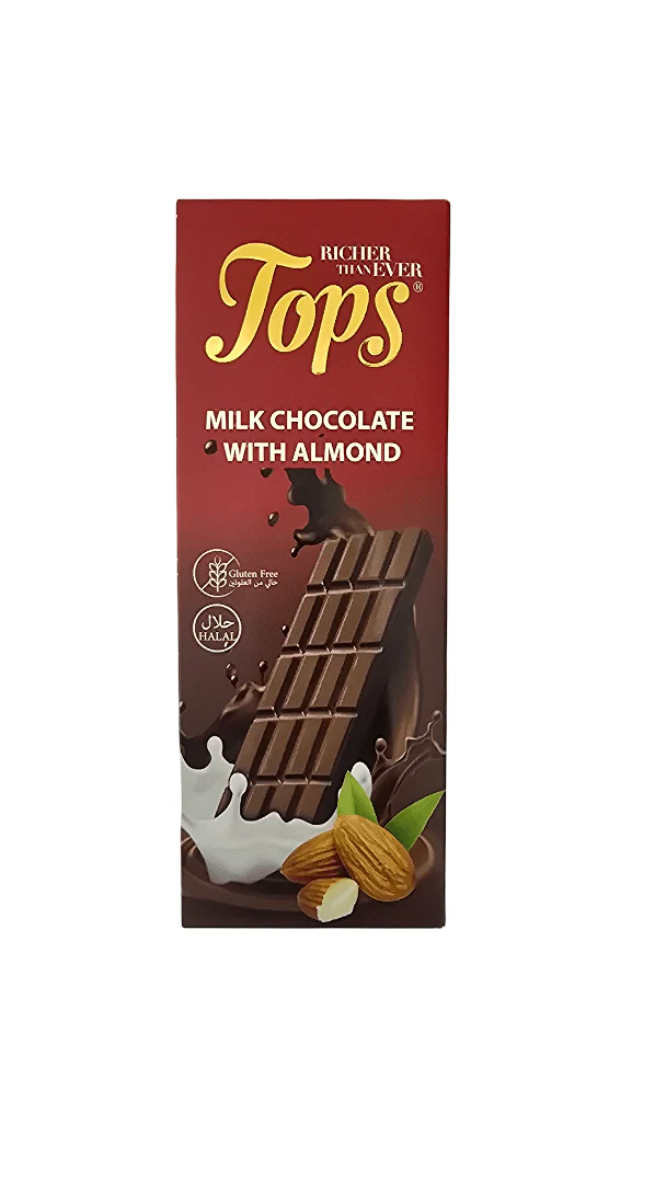 Tops Milk Chocolate w/ Almond 100g