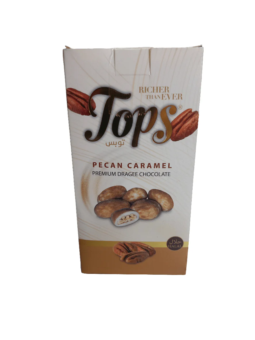 Tops Dragee Pecan Caramel 125g | توبس دراجيه البيكان بالكراميل