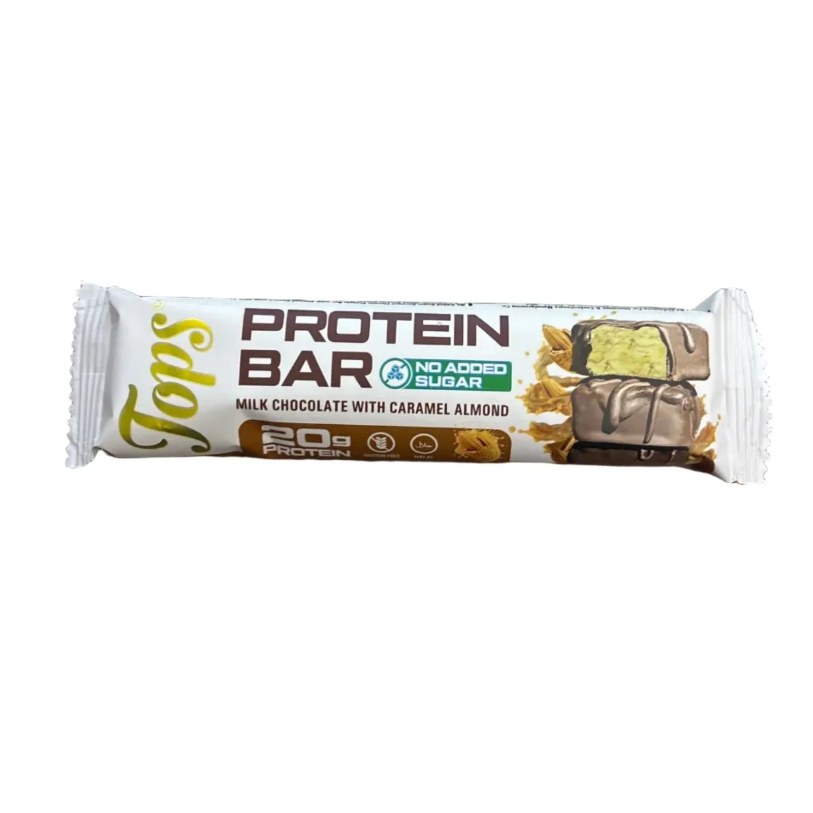 Tops Protein Bar Milk Chocolate with Caramel Almond 60g No Sugar Added