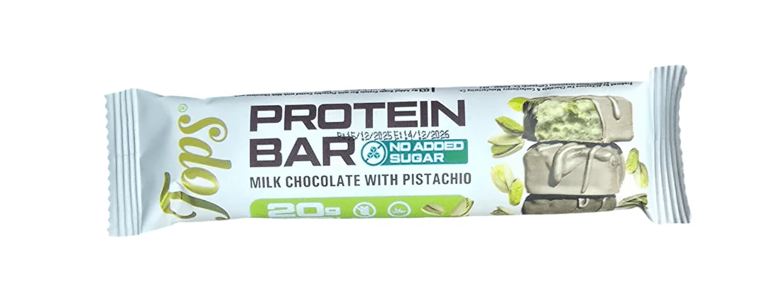 Tops Protein Bar Milk Chocolate With Pistachio 20g No Sugar Added