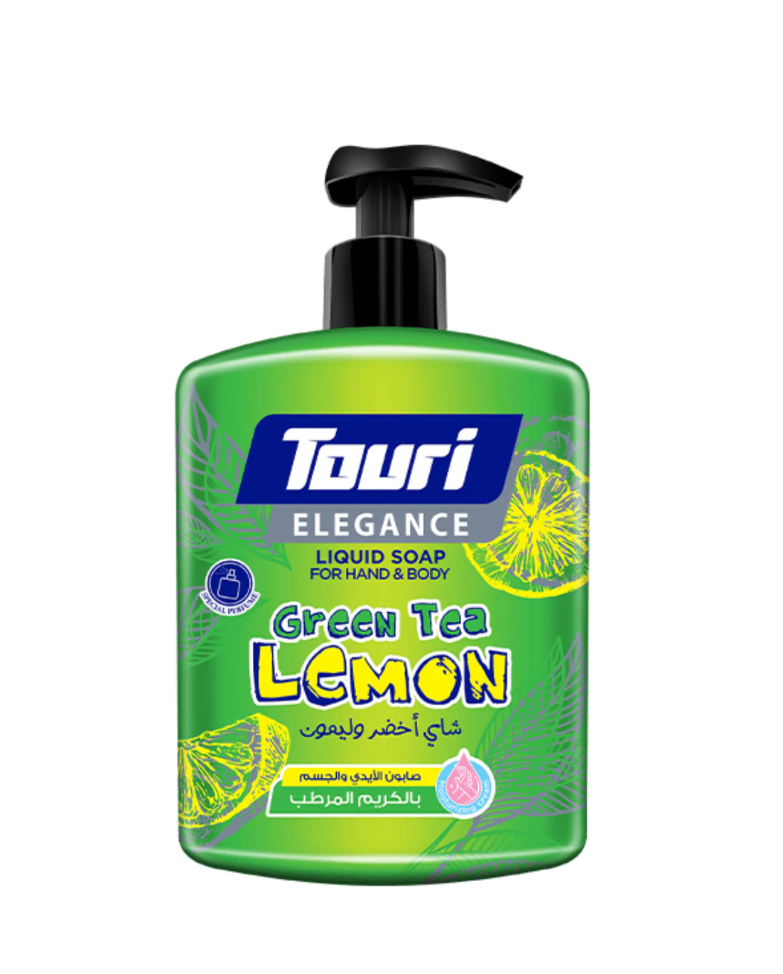 Touri Liquid Soap Green Tea & Lemon 500ml | توري صابون الايدي والجسم  شاي اخضر ليمون