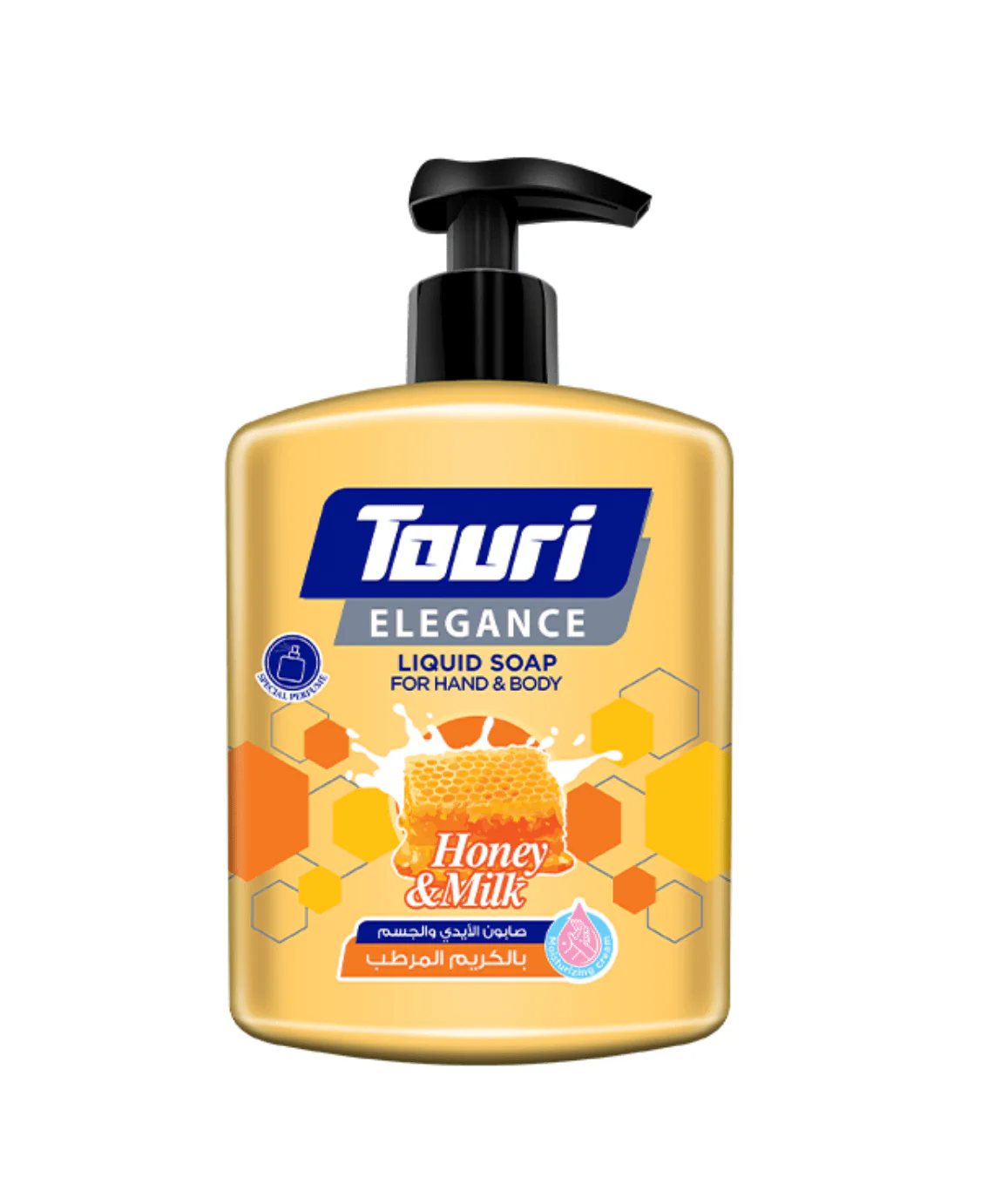 Touri Liquid Soap Milk & Honey 500ml | توري صابون الايدي والجسم  حليب وعسل بالكريم المرطب