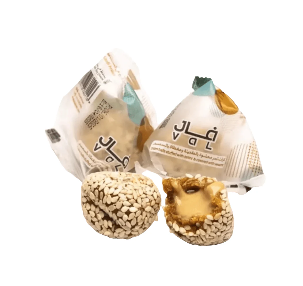 Val Dates Balls Stuffed with Tahini & Covered with Sesame 10g|فال كرات تمر محشوة طحينة